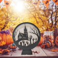 thumbnail image 1 of WHEANG Halloween Decorations Indoor Glass Globe 6.3" Battery Operated LED Lights With Bat Pattern Black Halloween Decor For Table Home, 1 of 5
