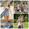 thumbnail image 2 of Womens Tops Casual T Shirts Color Block Graphic Short Sleeve Beach Summer Fashion Clothing, 2 of 6