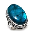 thumbnail image 2 of Natural Labradorite Gemstone Handmade 925 Sterling Silver Jewelry Ring S.10, 2 of 2