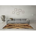 thumbnail image 3 of Ahgly Company Indoor Round Abstract Brown Modern Area Rugs, 5' Round, 3 of 4