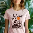 thumbnail image 5 of Be Still & Know T-Shirt, Psalm 46:10 Cowboy Graphic Faith Tee, Black, Size L, 5 of 6