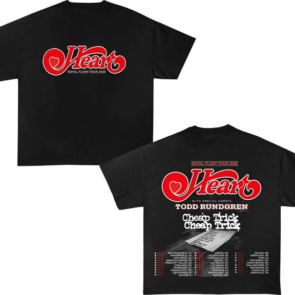 Heart Band New Tour 2025 Shirt, Vintage Rock Graphic Tee, 70s Retro Rock and Roll T-Shirt, Music Lover Gift, Classic Band Tee for Fan