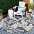 thumbnail image 2 of SAFAVIEH Cabana Kade Botanical Indoor/Outdoor Area Rug, Black/Rust, 6'5" x 6'5" Round, 2 of 12