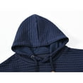 thumbnail image 4 of Tyhengta Mens Hooded Sweatshirt Casual Long Sleeve Drawstring Jacquard PlaidCloth Pullover Hoodies Navy L, 4 of 8