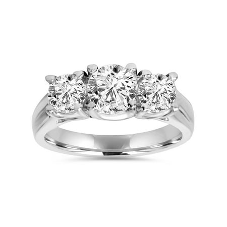 - 1ct Three Stone Diamond Ring Platinum