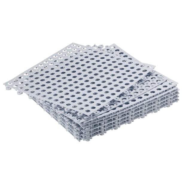 Entrelazadas Piso Baldosas, 12uds 11.8x11.8 PVC Antideslizante Empalme Drenaje Baldosas con Drenaje Agujeros para Baño Cocina, Gris