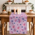 thumbnail image 2 of Table Runner - 120 Inch Long, Spring Floral Kitchen Dining Table Runner Dresser Scarves, Summer Botanical Purple Pink Flower Farmhouse Decor for Coffee Tables Wedding Party Banquet, 2 of 8