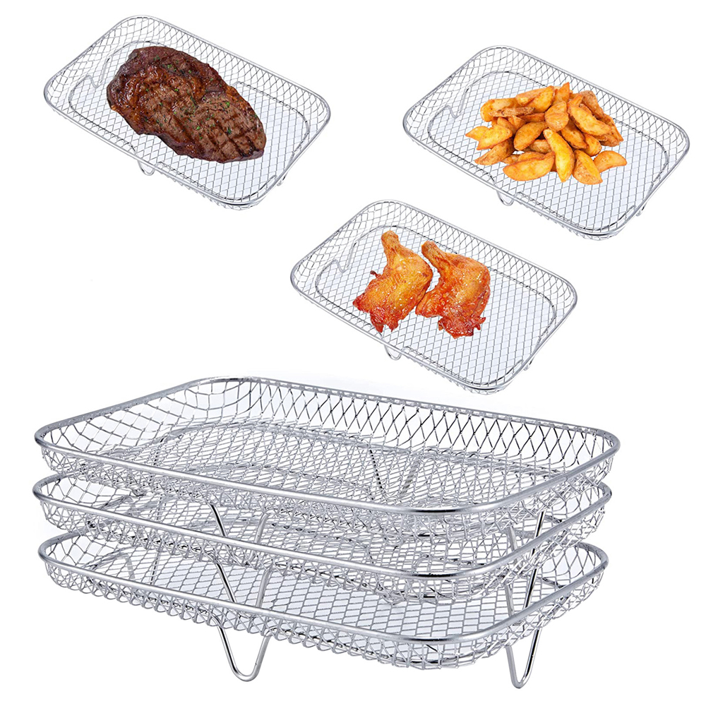 Ninja Air Fryer Rack, 3 Stackable Dehydrator Racks, Stainless Steel Air
