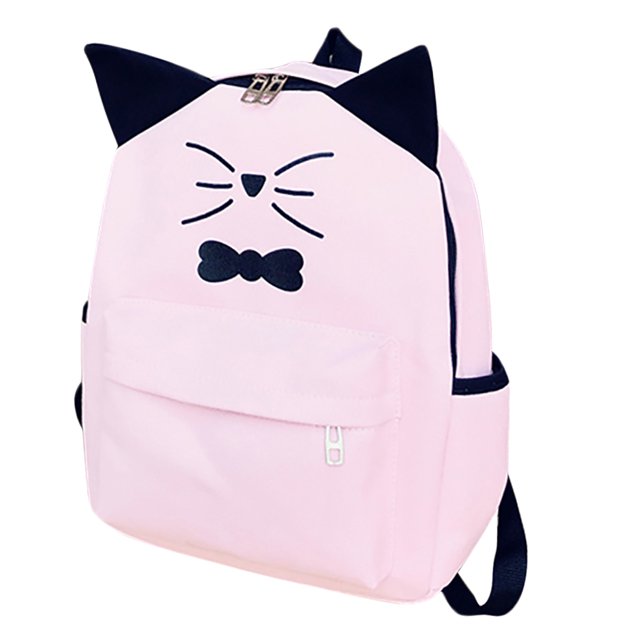 Womens Backpack Fashion Casual Cute Cat Ears Travel Backpack Canvas Rucksack
