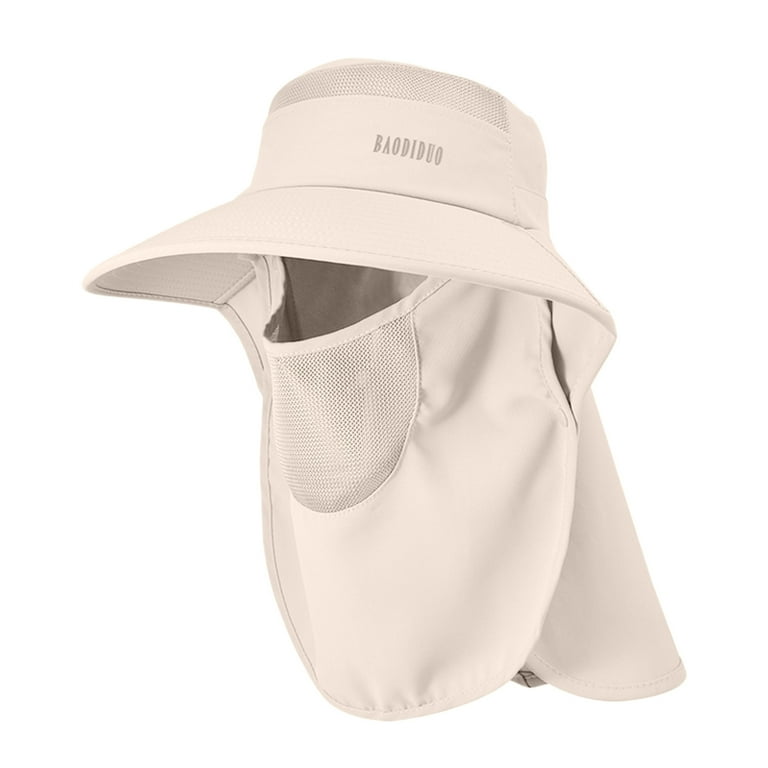 Qaailabf Women's Foldable Sun Protection Hat with Face Shield and