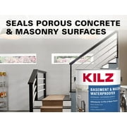 KILZ Basement & Masonry Waterproofing Interior/Exterior Paint, Flat White, 1 Gallon