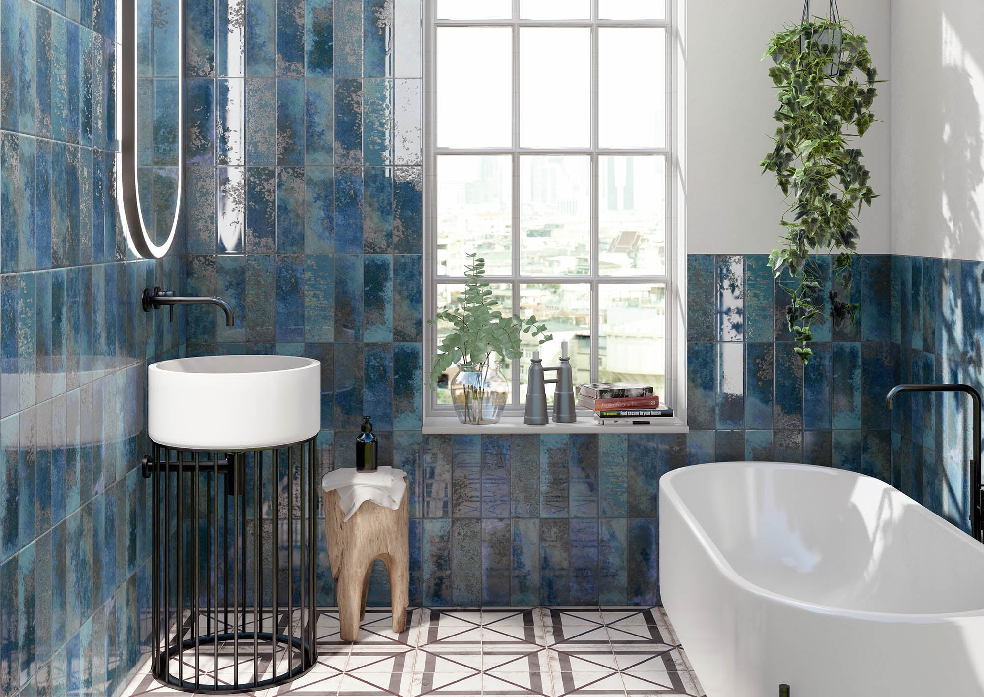 MSI Marza Cobalt 4 in. x 12 in. Glossy Ceramic Blue Subway Wall Tile