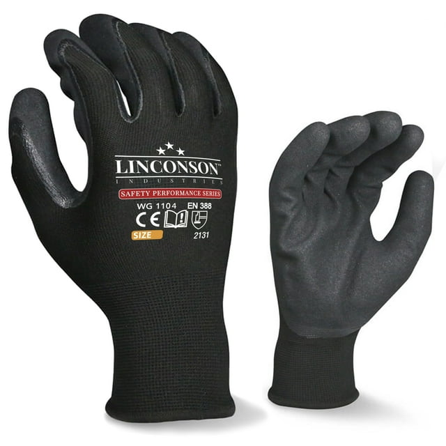 LINCONSON Lot de 12 Gants de Travail de Mécanicien de Construction Safety Performance Series (Petit, Dos)
