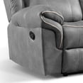 thumbnail image 3 of Furniture of America Gordon Modern Faux Leather Manual Reclining Sofa with Cup Holders, Warm Gray, 3 of 5