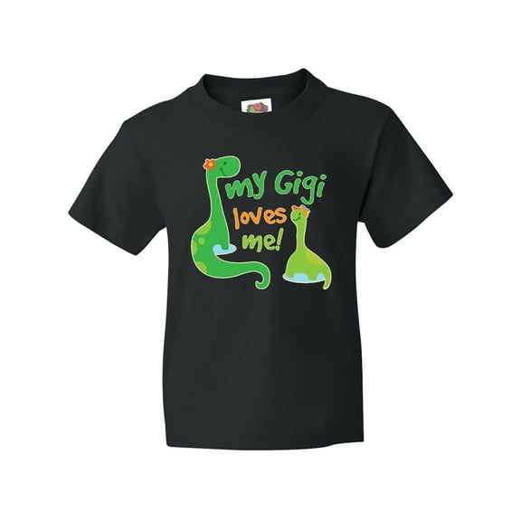 Inktastic My Gigi Loves Me Grandson Dinosaur Youth T-Shirt