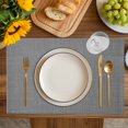 thumbnail image 4 of Vintage Dark Gray Placemats Set of 4, Farmhouse Retro Solid Color Linen Texture Placemats for Dining Table, Place Mats for Kitchen Tabletop, Waterproof Wipeable Dining Table Mats Set, 4 of 9