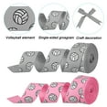thumbnail image 4 of Uxcell 7/8"5Yard Volleyball Grosgrain Craft Ribbon Polyester Burlap Ribbon Pink Grey 2 Roll, 4 of 6