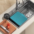 thumbnail image 2 of YWIYIUD 1PC Kitchen Plastic Dish Drainer Board, Large Draining Tray with Side Drop, Water Drain Board Drying Plate Dish Strainer Mat with NonSlip Base for Bowl Cup Kitchenware 15.7x13inch, 2 of 6