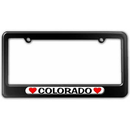 Colorado Heart - Colorado Love with Hearts License Plate Tag Frame, Multiple Colors