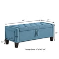 thumbnail image 6 of GZXS Storage Bench, 45" Tufted Upholstered Seating Bench with Side Pocket and Hidden Compartment for End of Bed, Windows, Living Room, Light Blue, 6 of 9