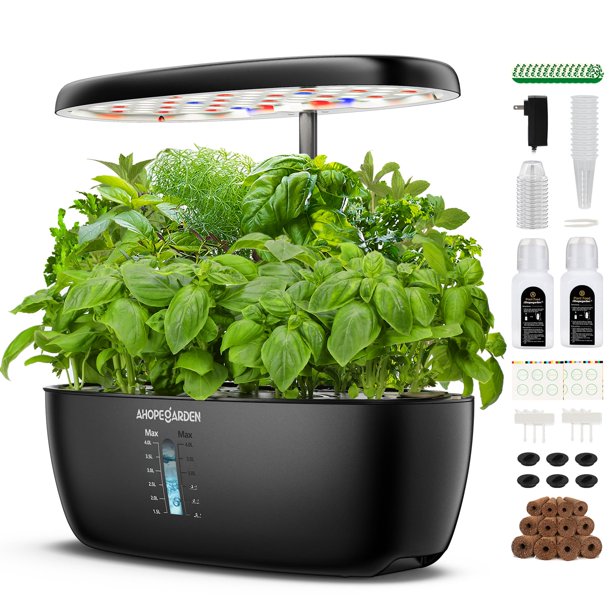 Jardín interior hidropónico Ahoogarden, 12 cápsulas con luz LED de cultivo