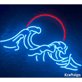 thumbnail image 3 of Craftnamesign Wave Sun Neon Sign,Beach LED Signs,Bedroom Living Room Decor, 3 of 4