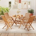 thumbnail image 4 of Costway Acacia Wood Folding Table 36" Patio Dining Table with Slatted Tabletop, 4 of 10