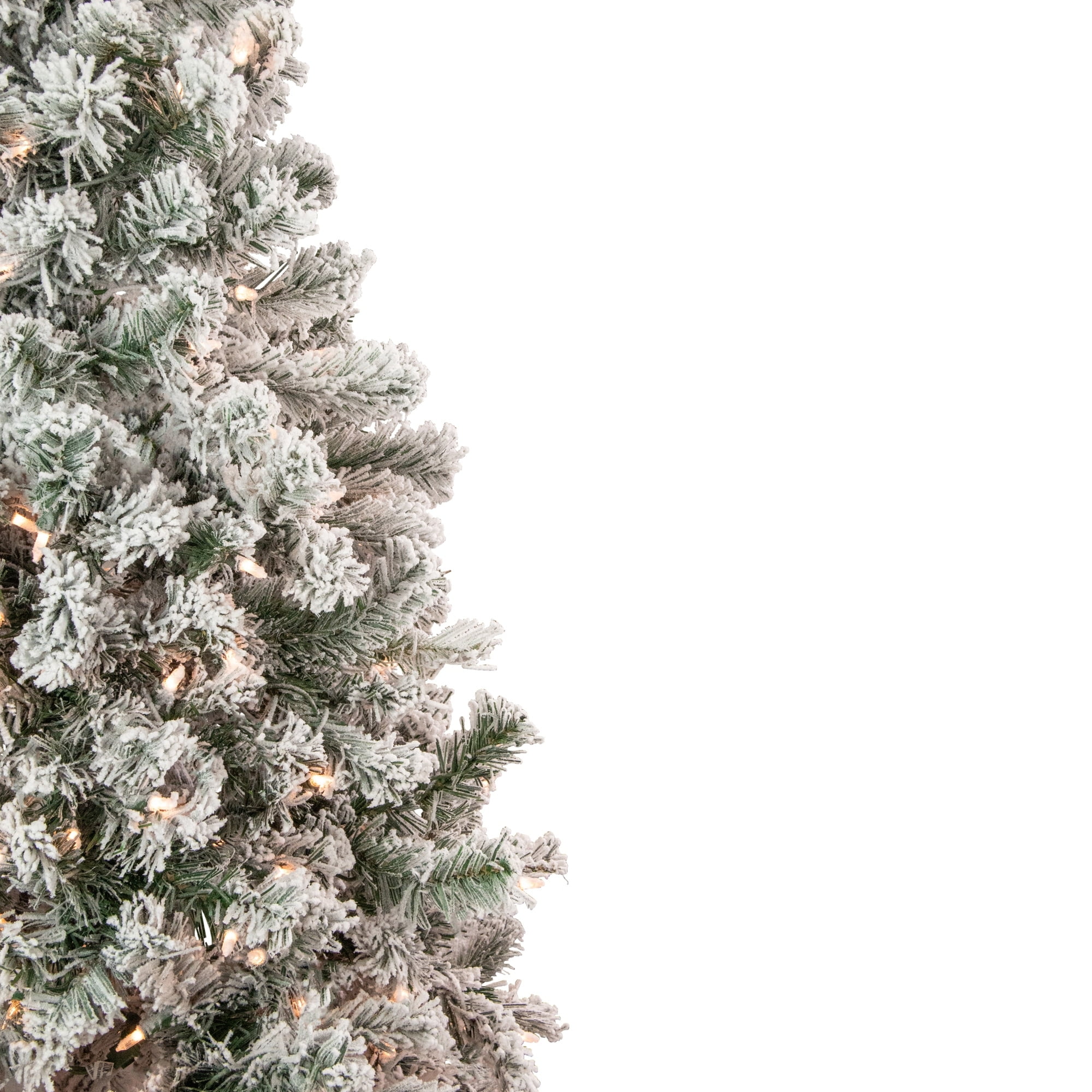 4.5' Pre-Lit Flocked Madison Pine Artificial Christmas Tree Clear