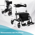 thumbnail image 3 of Costway Andador Rollator 2 en 1 Multiusos de Aluminio con Altura Ajustable para Personas Mayores Carga 136 kg Costway Modern, 3 of 10