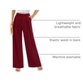 thumbnail image 4 of Pantalones PRETTYGARDEN Palazzo Mujer Vino Tinto Tiro Alto Talle M, 4 of 9
