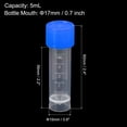 thumbnail image 2 of 5mL Plastic Test Tubes, 150 Pack Frozen Container Storage Blue Screw Cap, Clear, 2 of 6