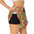 thumbnail image 2 of Bixox Women's Hand Drawn Strawberry pattern 2 in 1 Running Shorts - Lightweight Athletic Workout Gym Yoga Shorts Liner with Pockets - X-Large, 2 of 7