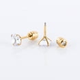 thumbnail image 4 of 11pairs Surgical Steel Earrings for Sensitive Ears Hypoallergenic 20G Flatback Heart Star Square Ball CZ Stud Earrings Small Cartilage Huggie Hoop Earrings 8/10/12MM for Women Men, 4 of 7