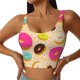 thumbnail image 1 of Fotbe Donuts Sujetador Deportivo Largo sin Aros para Mujer con Almohadillas y Soporte Medio, Transpirable y Absorbente, Camiseta Tipo Chaleco o Tank Top-Large, 1 of 8