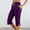 Purple, variant on Olyvenn Capris for Women 2025 Summer Casual Loose Comfy Workout Crop Pants Drawstring Waist Athletic Capri Pants with Pockets Army Green XXL