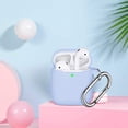 thumbnail image 5 of Compatible with AirPods Case Cover with Keychain, R-fun Full Protective Silicone AirPods Accessories Skin Cover for Women Girl with Apple AirPods Wireless Charging Case,Front LED Visible-Sky Blue, 5 of 7