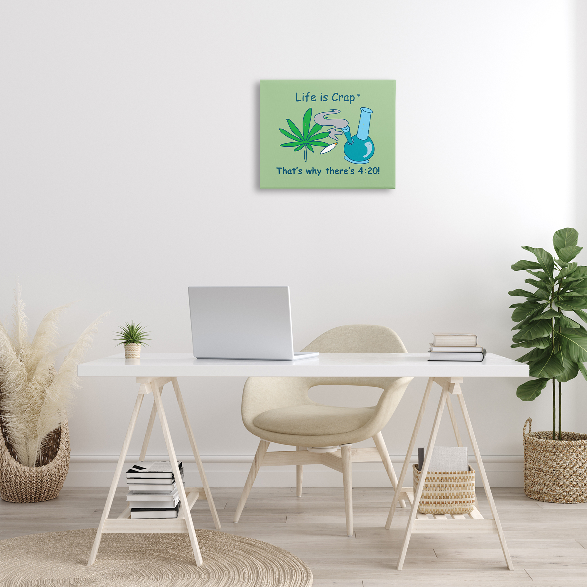 Stupell Industries Funny That's Why 420 Novelty & Humor Painting Wrapped Canvas Art Print Wall Art, 20 x 16