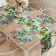 thumbnail image 2 of Ambesonne Flower Table Runner & Placemats, Sunflower and Roses, Placemat 4 pcs + Runner 16"x72", Mint Green Multicolor, 2 of 2