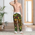 thumbnail image 2 of Sigee Happy Halloween Floral print Men's Pajama Pants Lounge Sleep Bottoms with Elastic Waistband and Pockets-Medium, 2 of 6