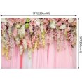 thumbnail image 2 of Rideau Mural Fleurs Roses 2.2x1.5m Décorations de Mariage pour Fête Fond Photo Table de Dessert Nuptiale, 2 of 5