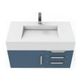 thumbnail image 5 of Castello USA Nile 36" Blue Wood Floating Vanity with White Top and Chrome Trim, 5 of 7