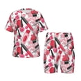 thumbnail image 1 of Fotbe Makeup Pijama Estampada de 2 Piezas para Niños – Ropa de Dormir de Manga Corta Cómoda para Niños y Niñas, Camiseta y Shorts de Algodón-Medium, 1 of 6