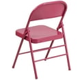 thumbnail image 6 of BizChair 4 Pack Shockingly Fuchsia Triple Braced & Double Hinged Metal Folding Chair, 6 of 8