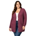 thumbnail image 6 of TEMOFON Cardigan for Women Plus Size Buttons Down with Pocket Long Sleeve Ladies Cardigan Lightweight Knit Fall Winter Clothes 3XL, 6 of 6
