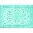 thumbnail image 1 of Ahgly Company Indoor Rectangle Medallion Turquoise Blue Traditional Area Rugs, 6' x 9', 1 of 4