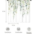 thumbnail image 2 of Green Eucalyptus Leaves Curtains Spring Flower Floral Botanical Watercolor Rod Pocket Wooden Wood Plant Farm Cafe Curtains Herb Bedroom Living Room Treatment Fabric 2 Panels 42Wx63H Inch, 2 of 6