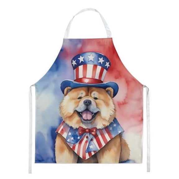 Carolines Treasures DAC5687APRON 30 x 27 in. Chow Chow Patriotic American Apron