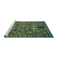 thumbnail image 2 of Ahgly Company Machine Washable Indoor Square Animal Turquoise Blue Traditional Area Rugs, 8' Square, 2 of 4