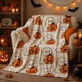 thumbnail image 3 of 27''x39'' Halloween Faux Fur Throw Blanket with Cute Spooky Embroidery, Cozy Soft Warm Fall Throw for Couch Bedroom Living Room, Ideal Seasonal Gift Home Decorative Accent, 3 of 11