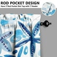 thumbnail image 5 of Kitchen Curtains 24 Inch Short - 3 Panel Set, Nautical Starfish Beach Seashell Mermaid Theme, Rod Pocket Window Curtain for Tropical Farmhouse, Easy Wash, 5 of 6
